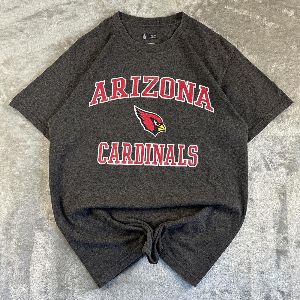 Arizona Cardinals NFL Team Apparel T Shirt Mens Medium Gray Spellout Logo
